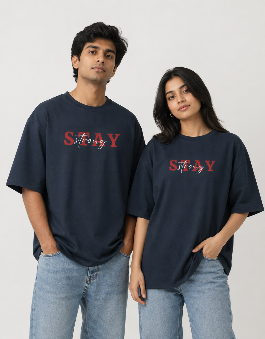 Stay Strong Statement Oversized T-Shirt – 100% Cotton, 180 GSM