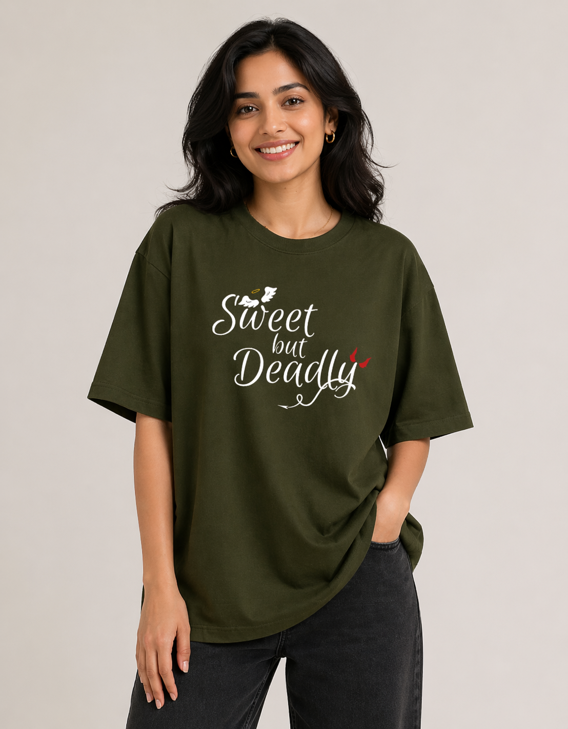 Sweet But Deadly Oversized T-Shirt – 240 GSM Heavyweight Cotton